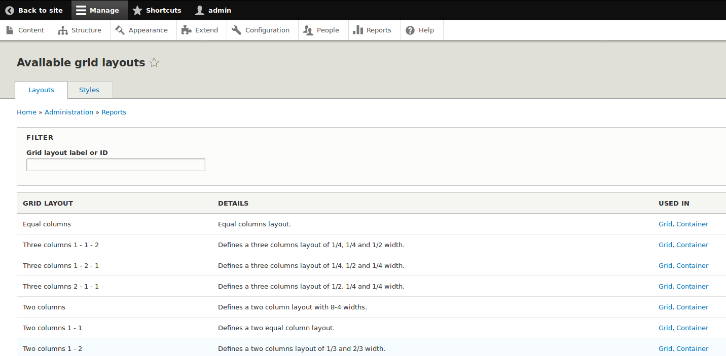 Layouts overview with fixed labeling